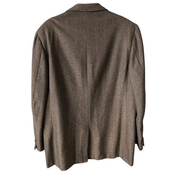Farnsworth-Reed Cashmere Blazer Brown Herringbone Vintage Classic Size 44L - Picture 4 of 8